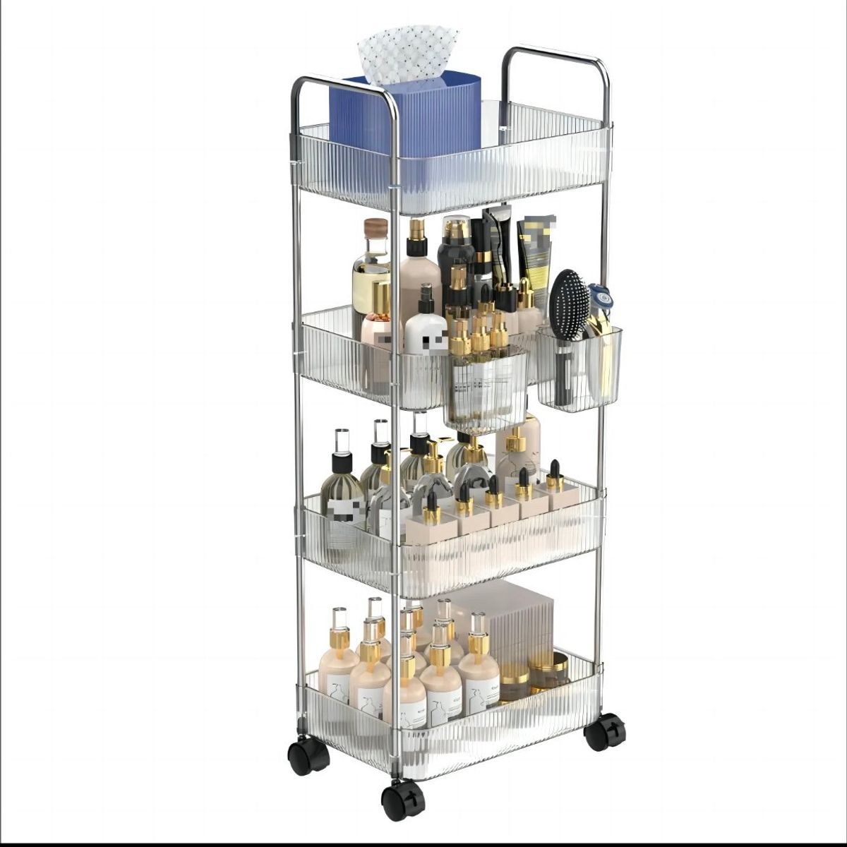 GENERICO - Carrito Organizador Acrílico 4 niveles transparente