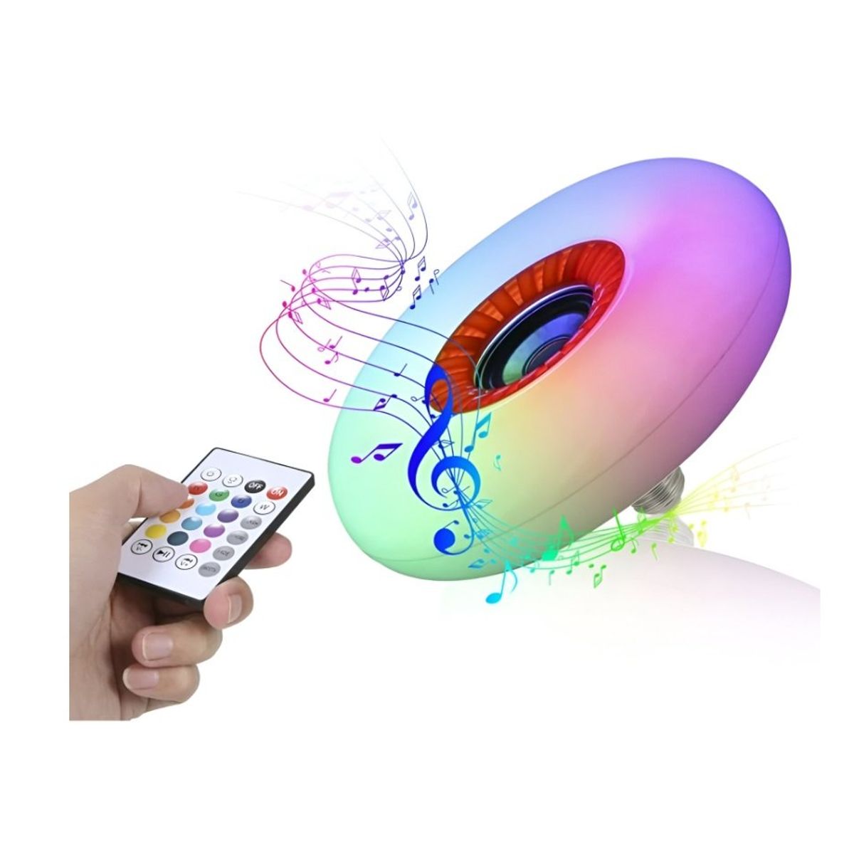 SEISA - Foco Bocina Bluetooth 48w Rgb Bombilla Led Inteligente