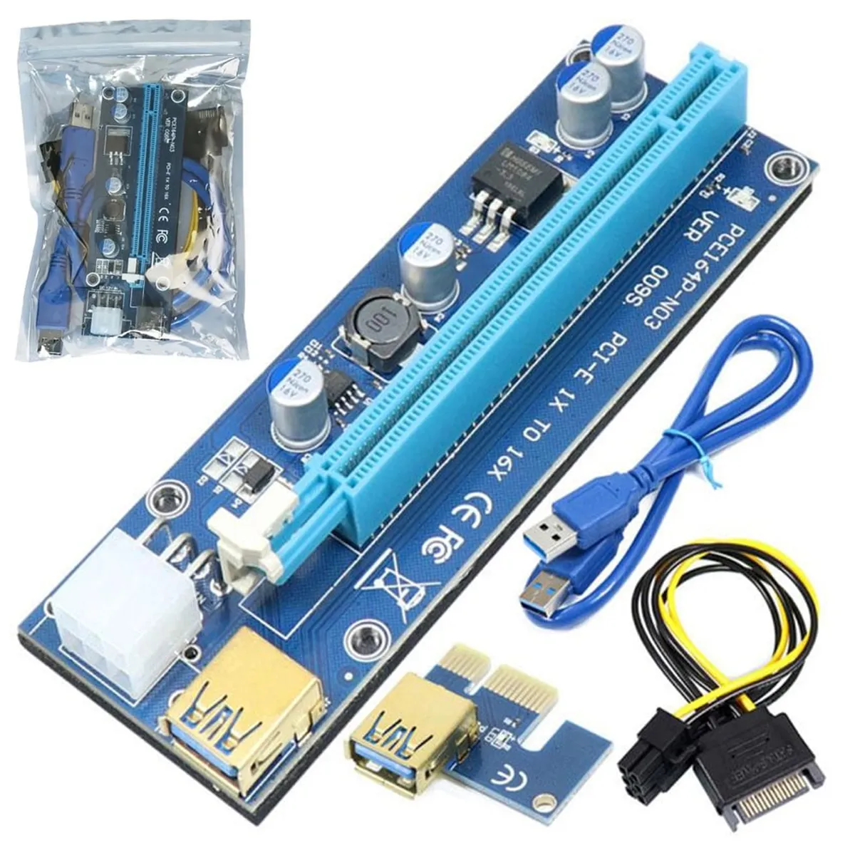 GENERICO - Riser Extensión Pci-e 16x 1x Para Tarjetas De Video PCE164p-N03 v 009s