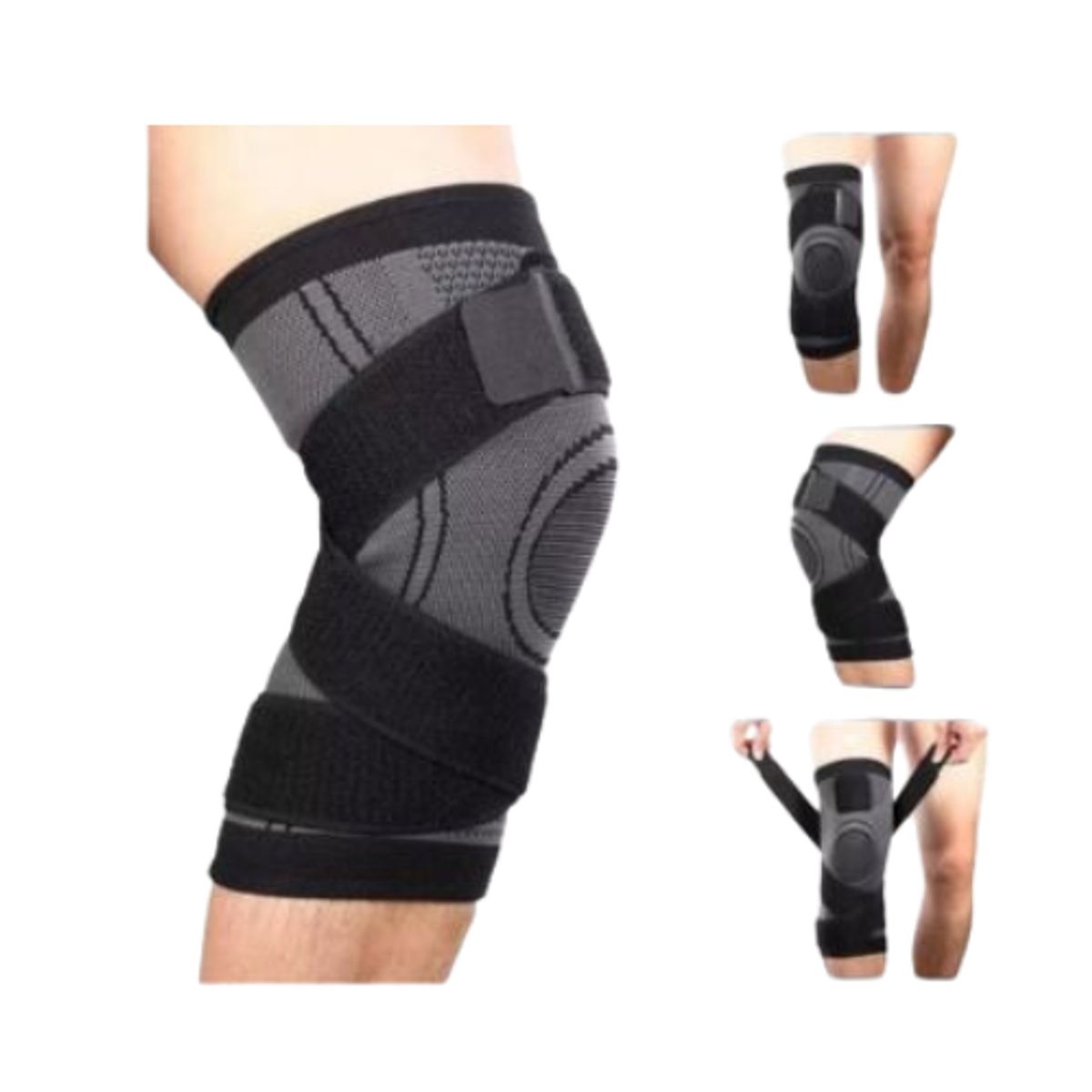 GENERICO - Rodillera Deportiva Ajustable Unisex Flexible Negro