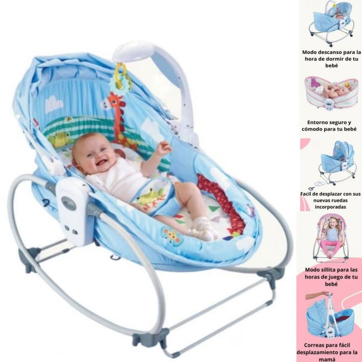IDEAL - Mecedora para bebé Versatile Musical 6 en 1 Color Azul