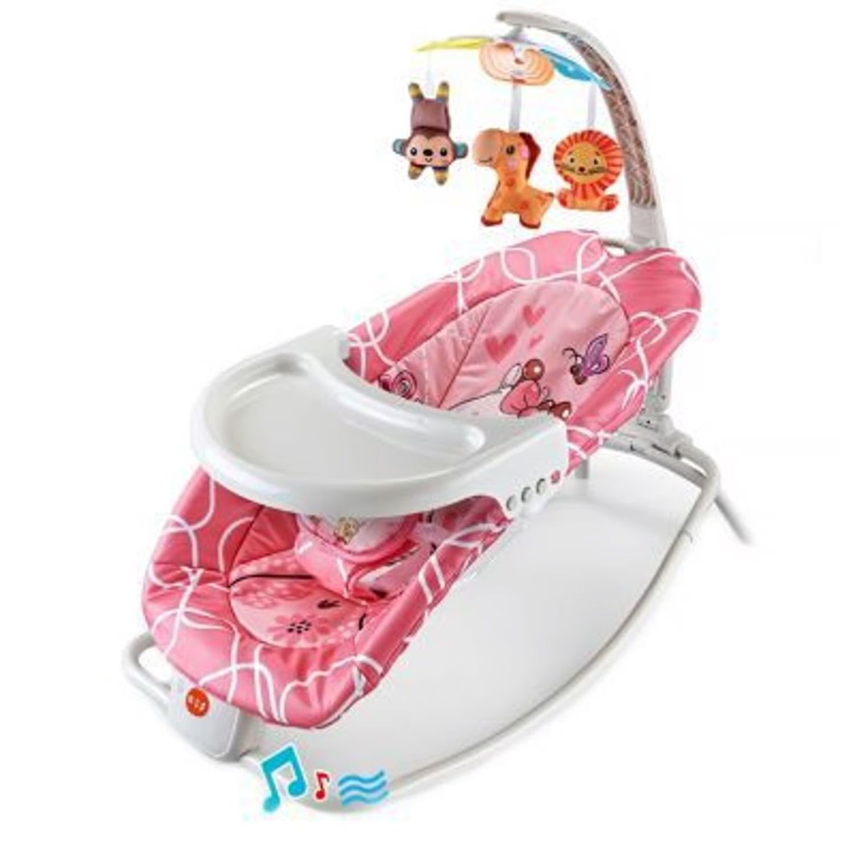 IDEAL - Silla Mecedora con mesa y colgador de juguetes y Musical