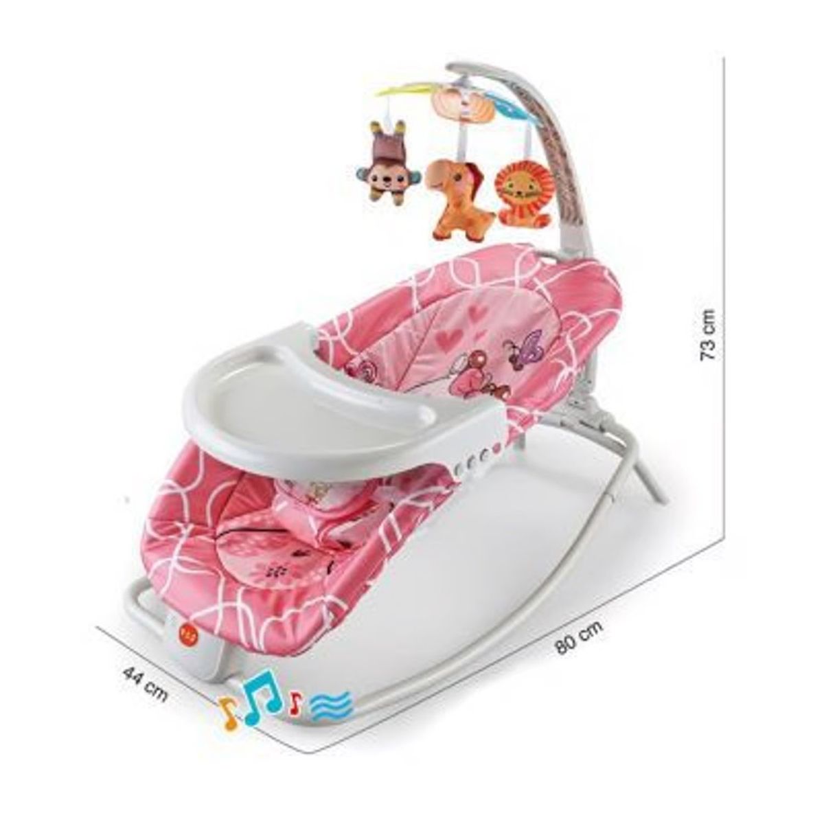 IDEAL - Silla Mecedora con mesa y colgador de juguetes y Musical