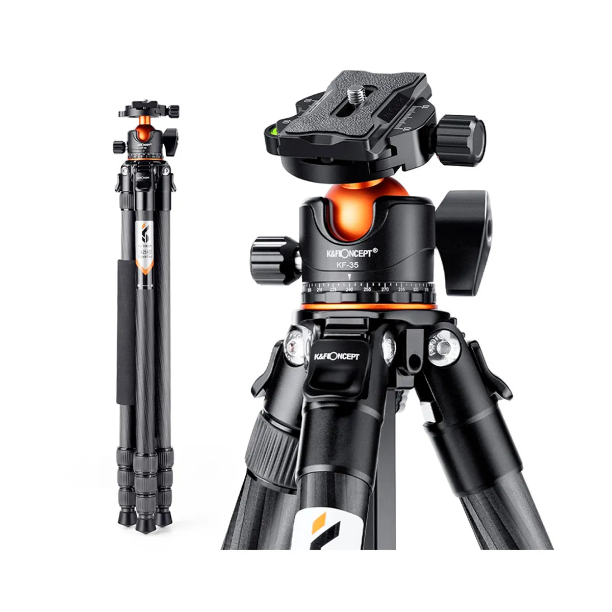 K&F CONCEPT - Trípode de fibra de carbono K&F Concept A254C4