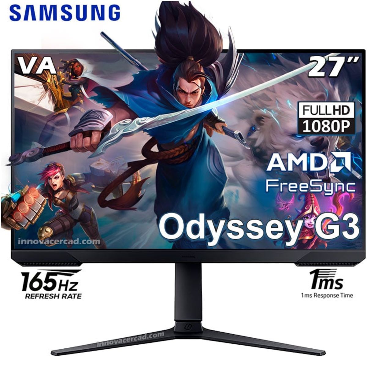 SAMSUNG - Monitor Samsung LS27AG320nlxpe Odyssey g3 27 Full HD VA 165hz,1ms,