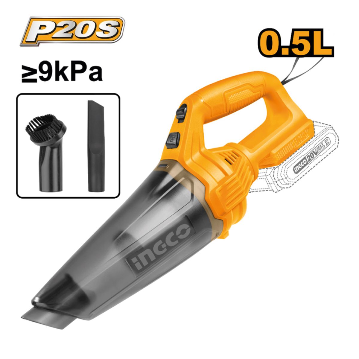 INGCO TOOLS - Aspiradora Inalámbrica Ingco 20V 05L CVLI201261