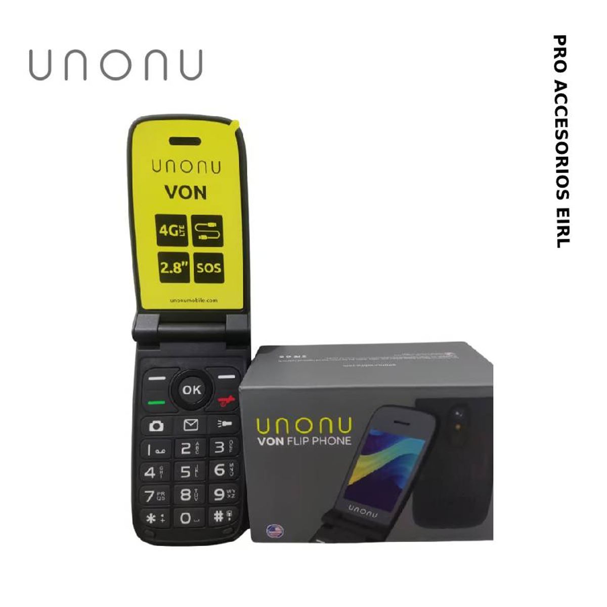 UNONU - Unonu Von Flip 4G Resistente Botones Grandes