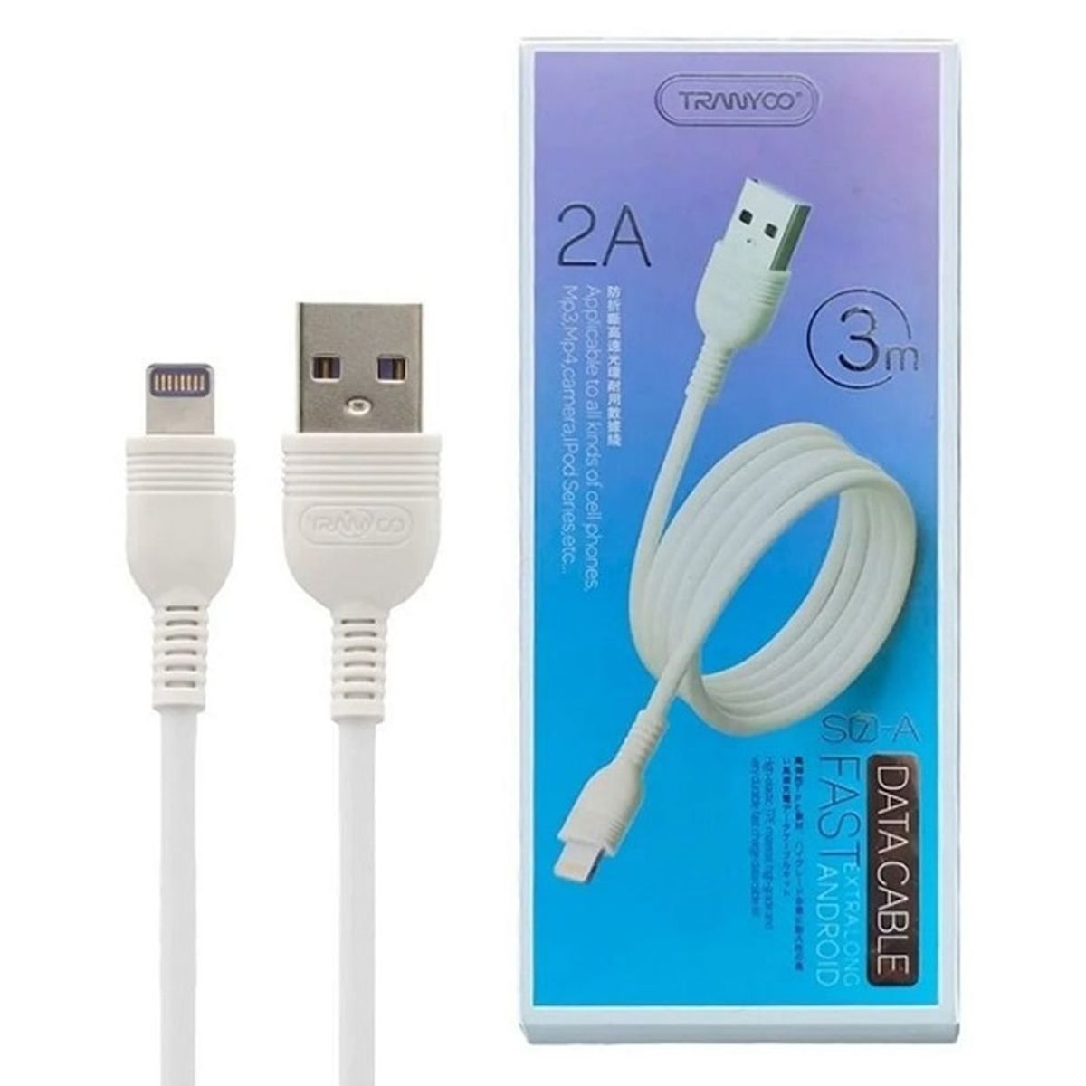 GENERICO - Cable Lightning 3 Metros iPhone iPad 5 5c 5s 6 6s 7 8 X Usb