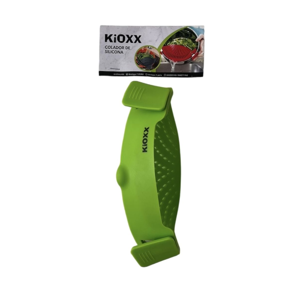 KIOXX - Colador para Ollas y Sartenes Ajustable de Silicona KiOXX Verde