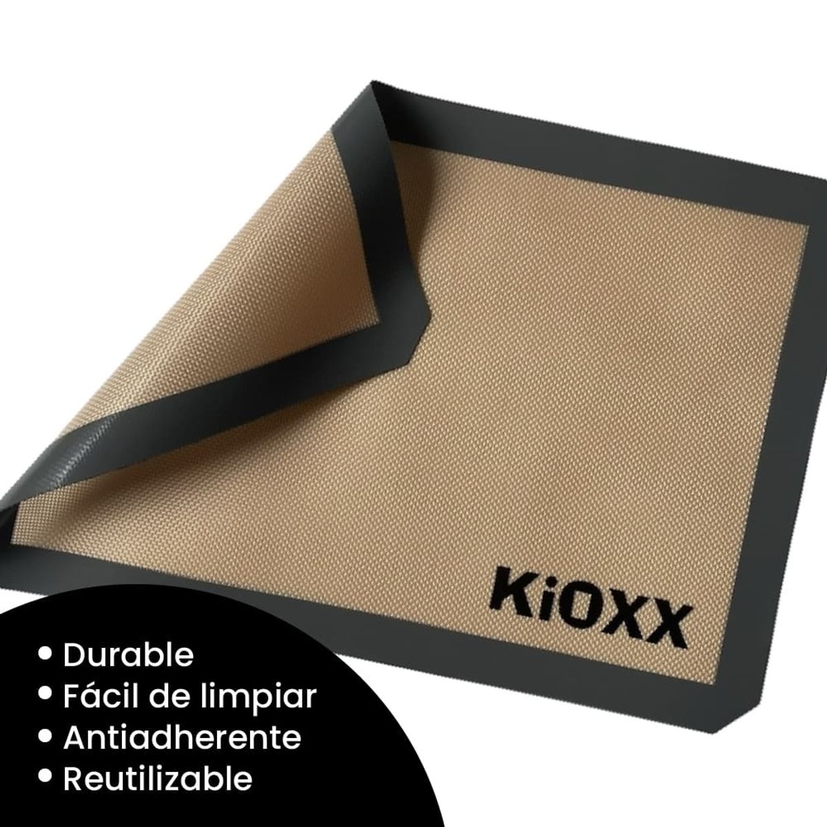 KIOXX - Tapete para Hornear Antiadherente 42X29cm Silicona KiOXX Gris y Beige