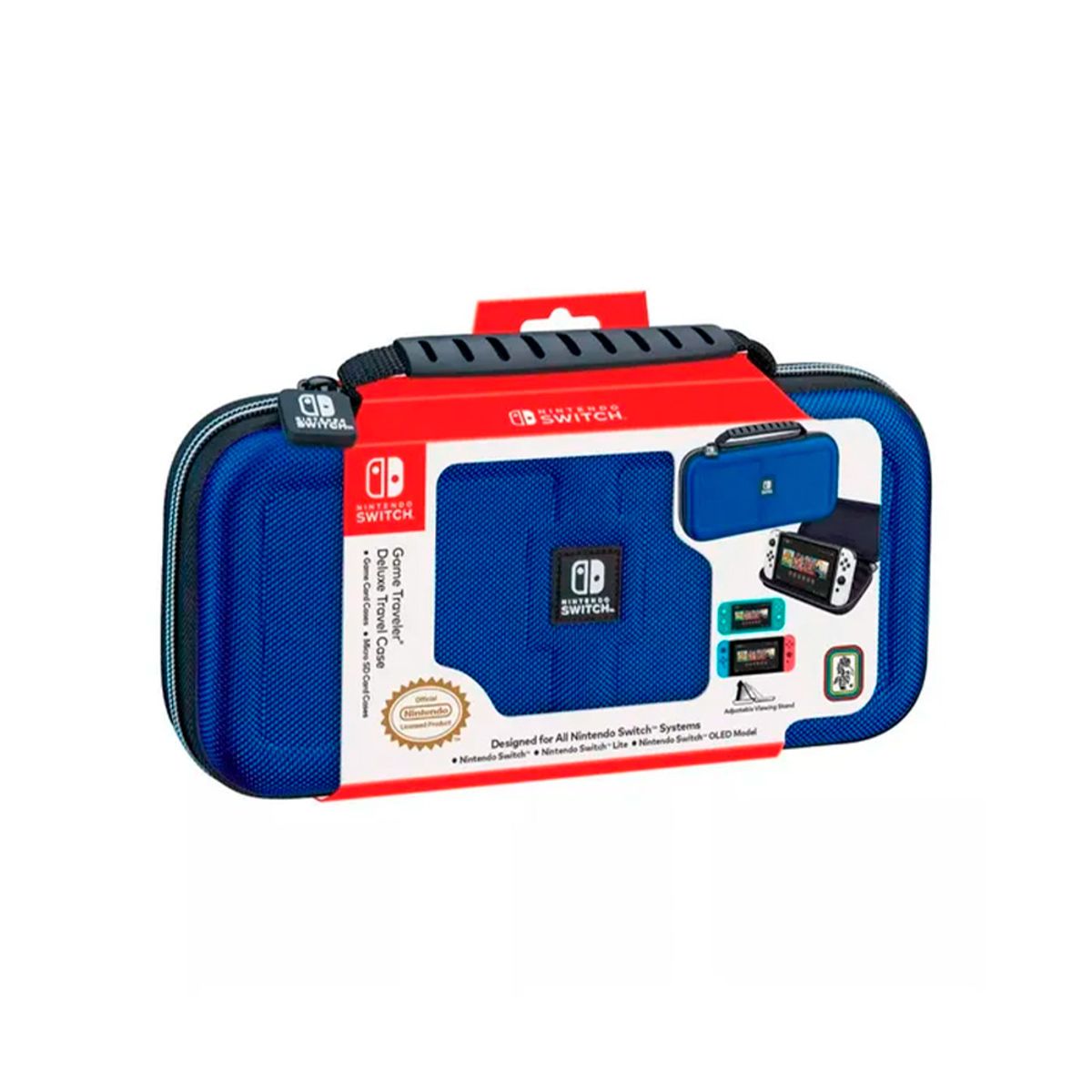 NINTENDO - Estuche Game Traveler Deluxe Travel Blue Black Switch Oled Nns40Bl.