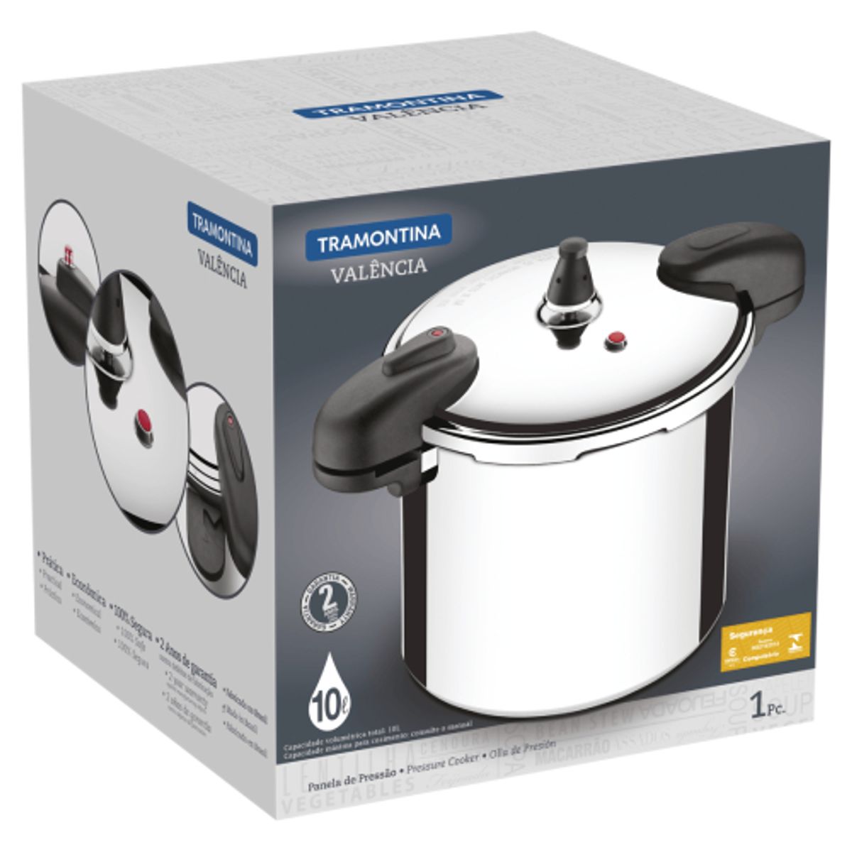 TRAMONTINA - Olla de Presión Tramontina Valência en Aluminio 24 cm 10 L 20564024