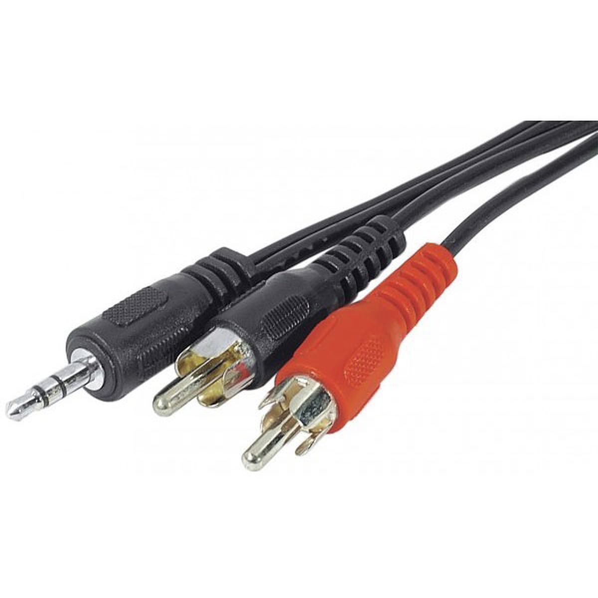 GENERICO - Cable Mini Plug 3.5 A 2 Rca Macho 3 Metros