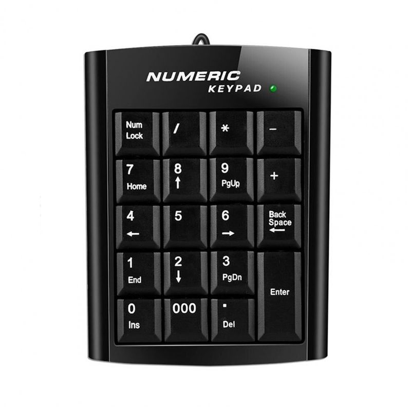 GENERICO - Teclado Numérico USB 2.0 Cable 1.4 m 19 Teclas