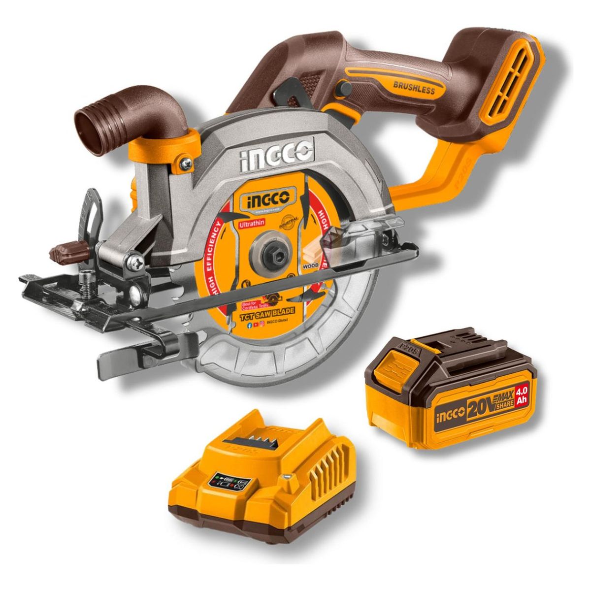 INGCO - sierra circular 140mm + bateria 4ah y cargador Ingco