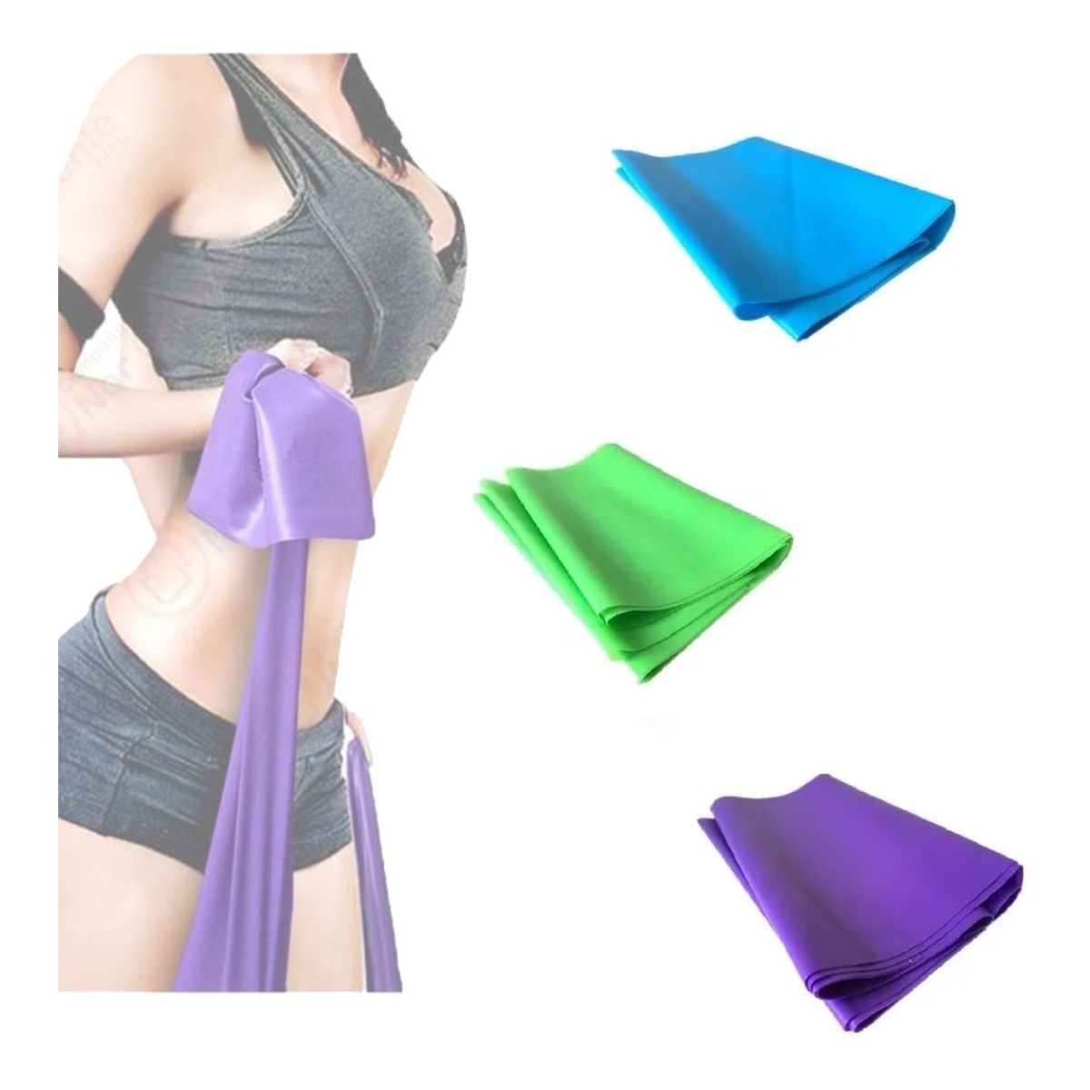 GENERICO - Banda Elastica abierta Para Entrenamiento Fitness 3 unds