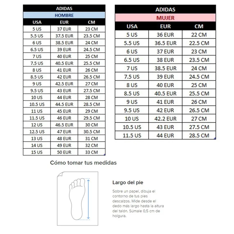 Adidas Skateboarding Adidas Guia Tallas Zapatillas Adidas