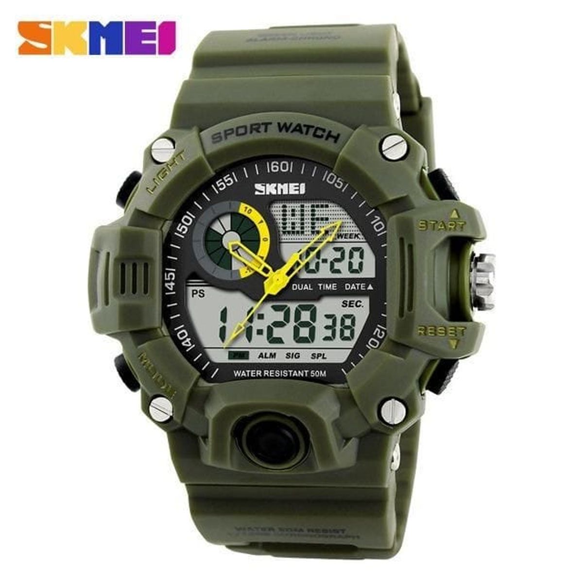 SKMEI - Reloj Skmei 1029 verde militar Silicona_.