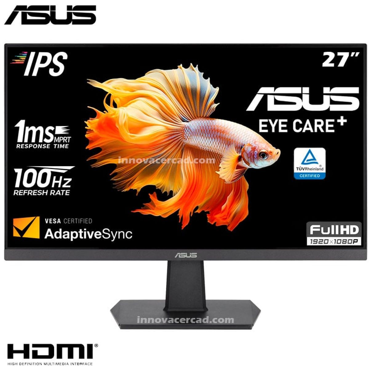 ASUS - Monitor ASUS VA27EHF Eye Care 27", IPS, Full HD, 100 Hz, 1ms, FreeSync