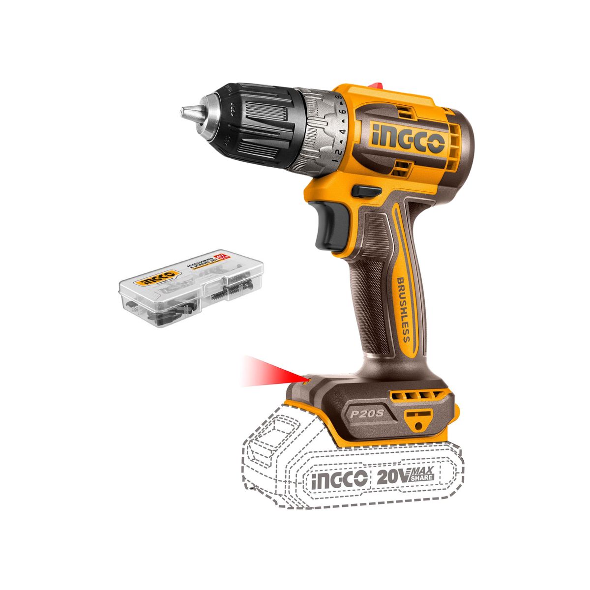 INGCO TOOLS - Atornillador Bosch Go 3,6v Litio Modelo 2.0 + Maletín