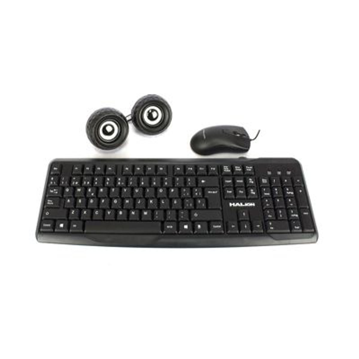 HALION - Combo Teclado Mouse y Parlante Office Halion HA-KIT45 Windows