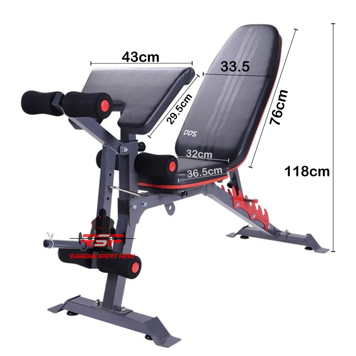 GENERICO - Banca Dds + Predicador + Piernas Pecho Gym