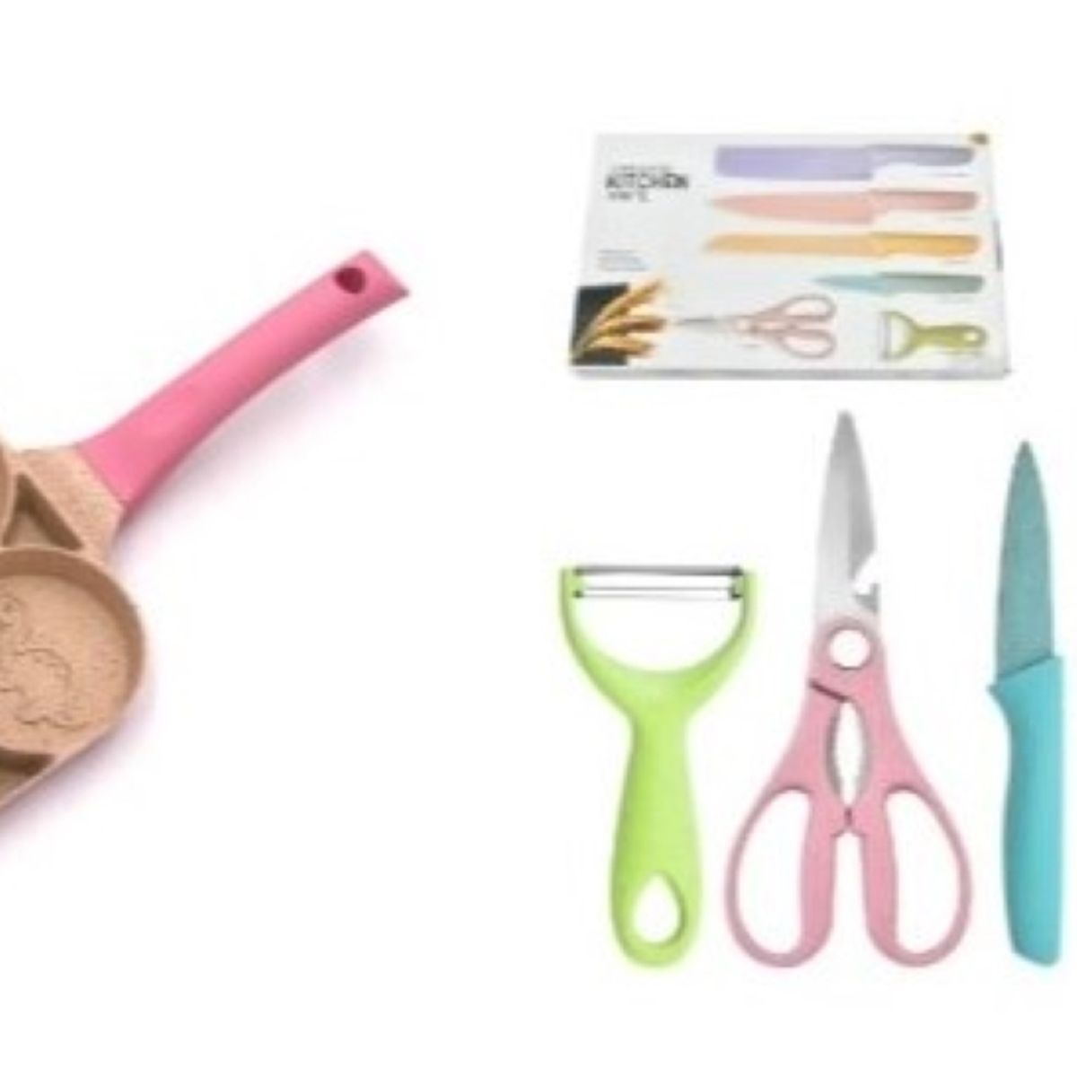 GENERICO - Combo sarten panquekes y set de cuchillos ecológicos