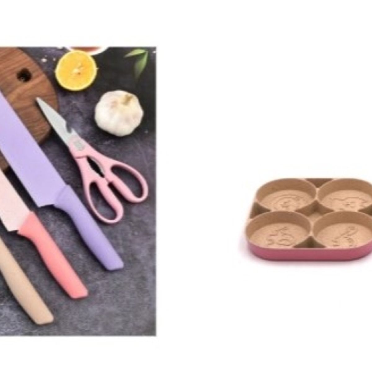 GENERICO - Combo sarten panquekes y set de cuchillos ecológicos