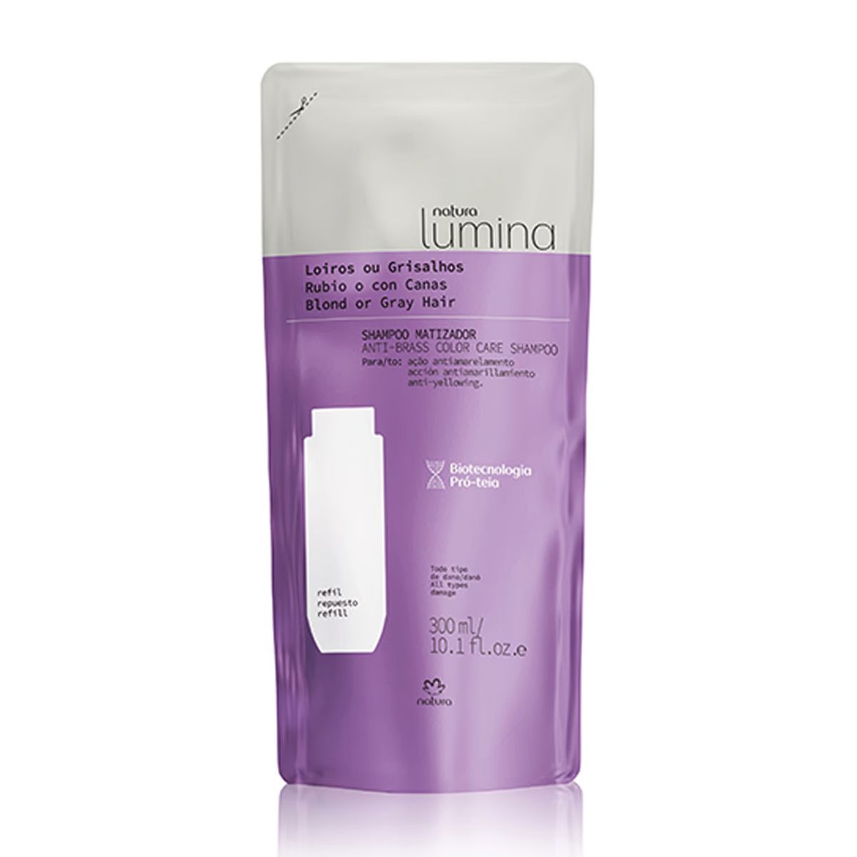 NATURA - Repuesto Shampoo Matizador Cabello rubio o con canas - Natura