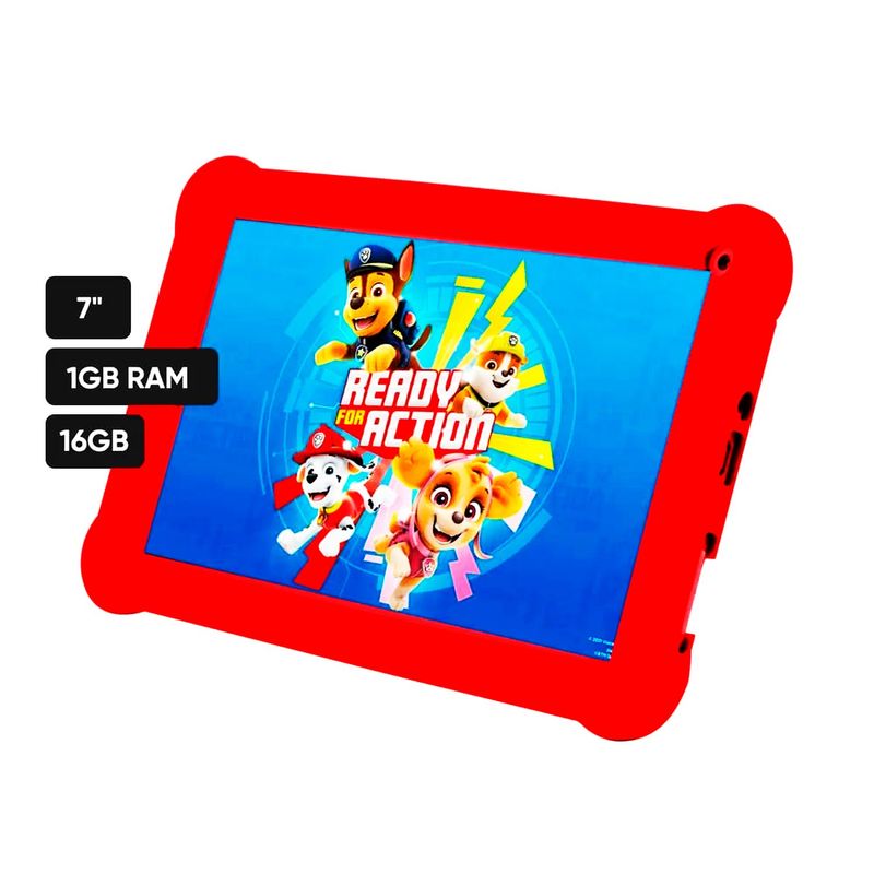 SMART TEK - Tablet SMART TEK Paw Patrol 7 pulgadas 1GB 16GB Azul Rojo