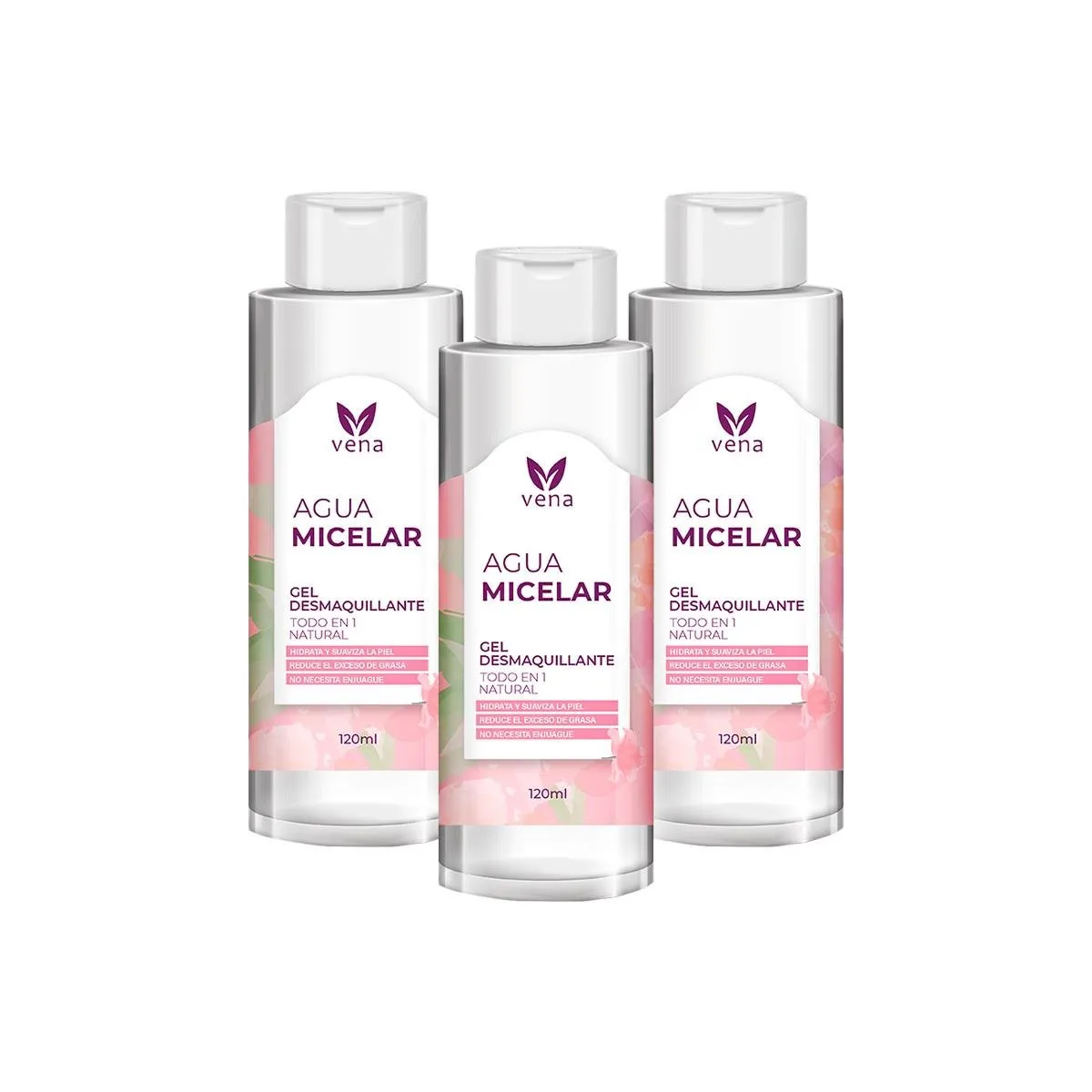 GENERICO - 3 Agua Micelar En Gel Vena 120 ml cu_.