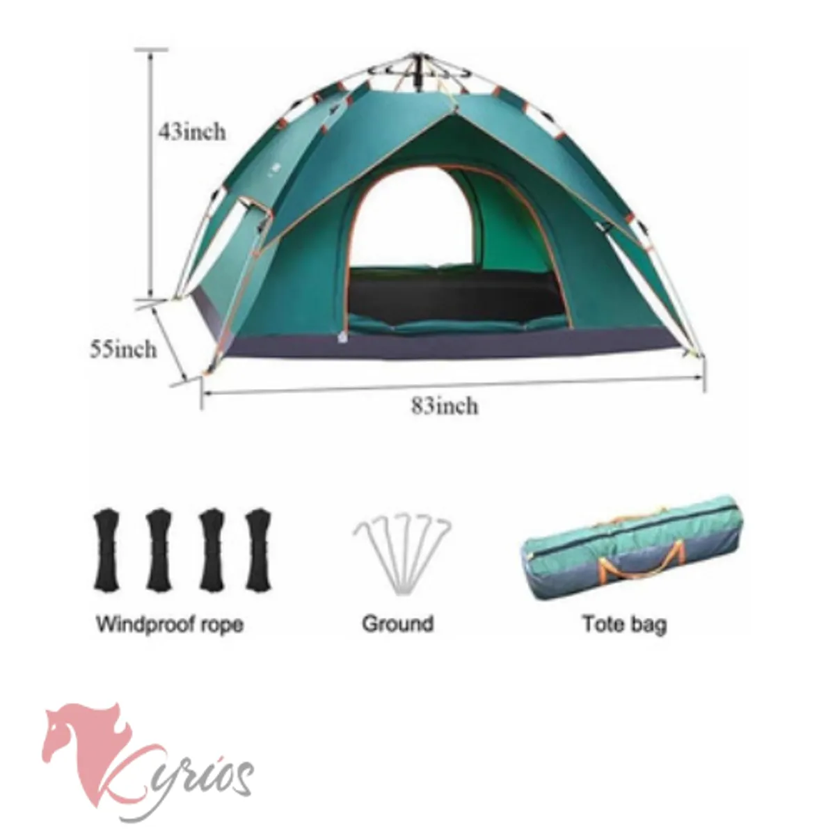 Carpa para Acampar Familiar de 3 Personas Automático, marca GENERICO - Foto 2