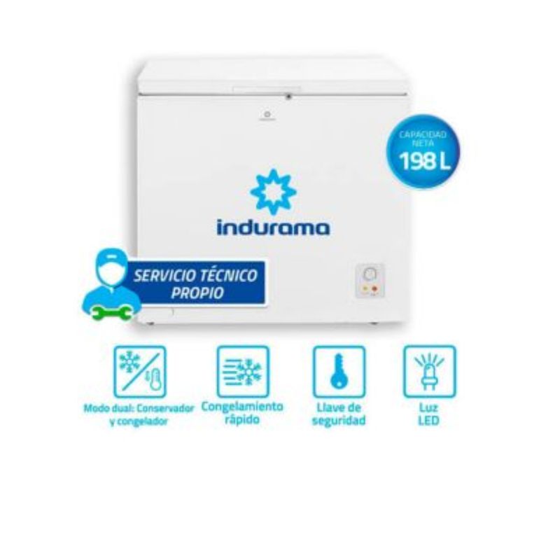 INDURAMA - CONGELADORA INDURAMA CI-220BL 198LITROS DEFROST BLANCO