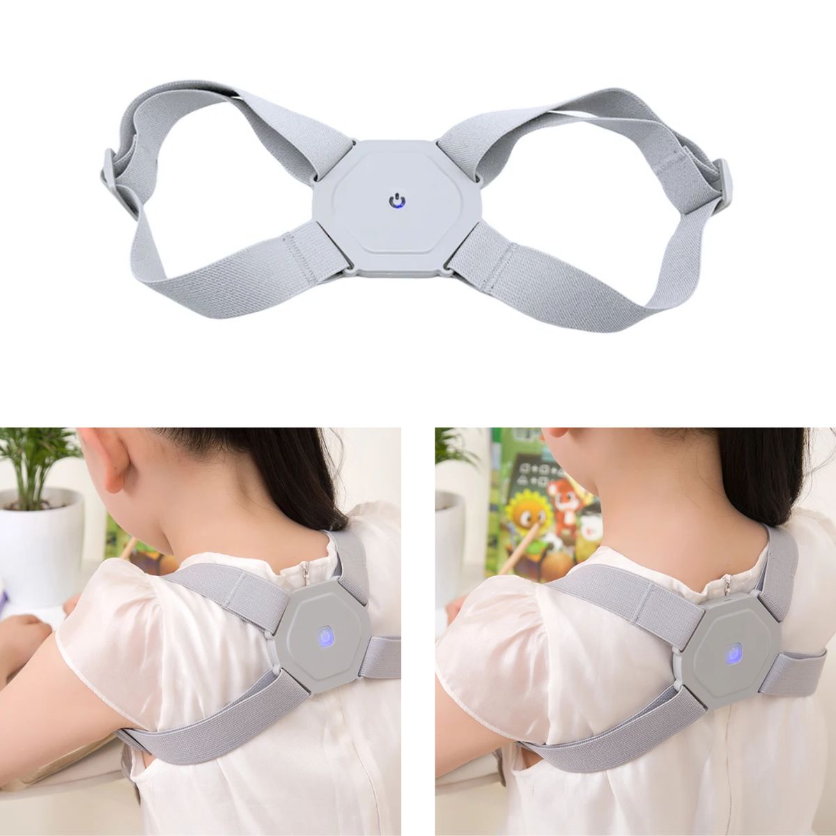 GENERICO - Corrector de Postura con Sensor Inteligente y Vibración para Niños y Adultos