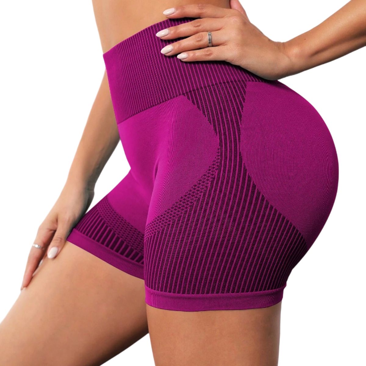 ROYAL PEACH APPAREL - Short deportivo MORADO - Ropa deportiva push up scrunch mujer gym