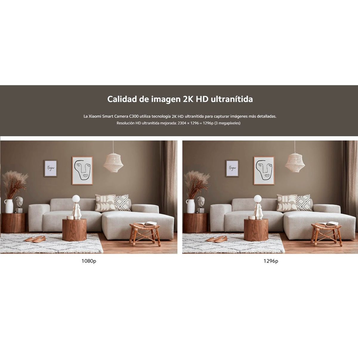 XIAOMI - Cámara Vigilancia IP Xiaomi C300 Wi-Fi 2K 3MP Inteligente Gira 360º