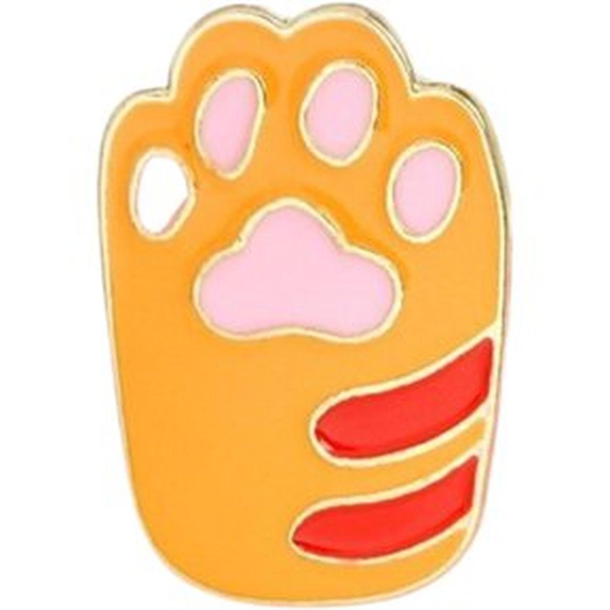 GENERICO - Packx2 Pin Pines De Metal Diseño Garras de Gato Naranja