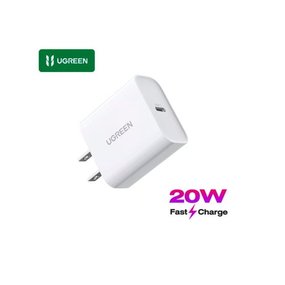 UGREEN - Cargador Ugreen USB-C 20W PD Fast Charger Blanco