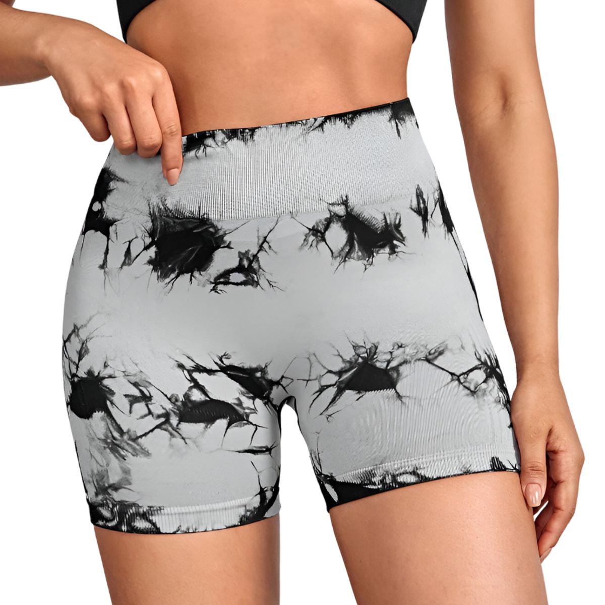 ROYAL PEACH APPAREL - Short deportivo Tie Dye GRIS - Ropa deportiva mujer gym
