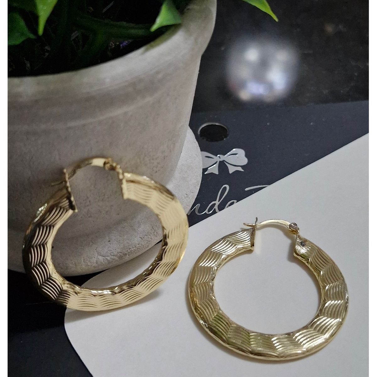 GENERICO - Hermosas Argollas Antuanet - Chunky con textura