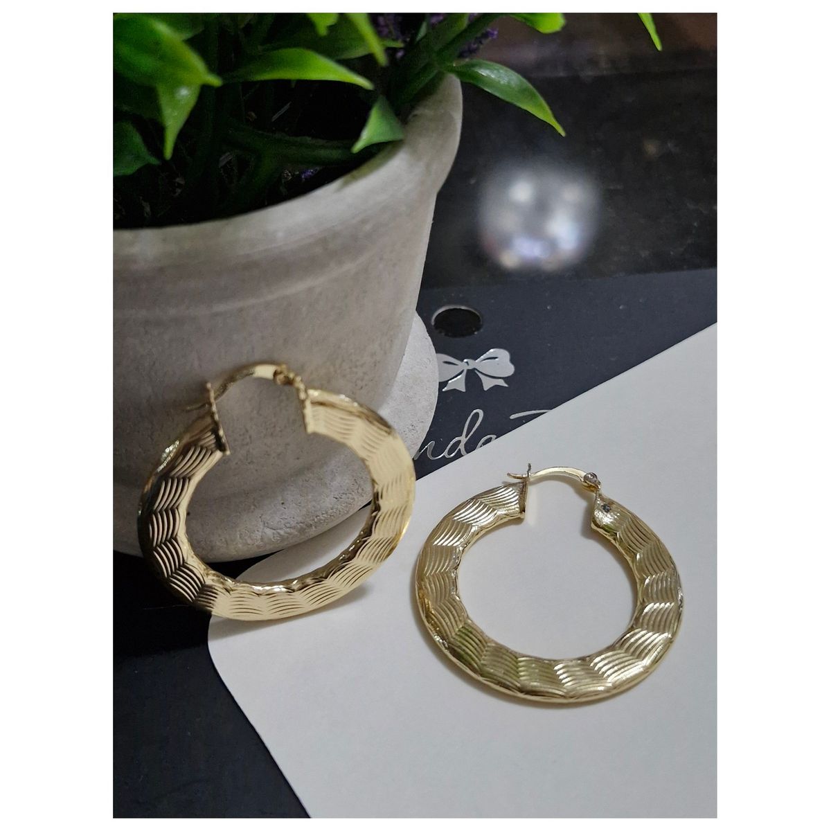 GENERICO - Hermosas Argollas Antuanet - Chunky con textura