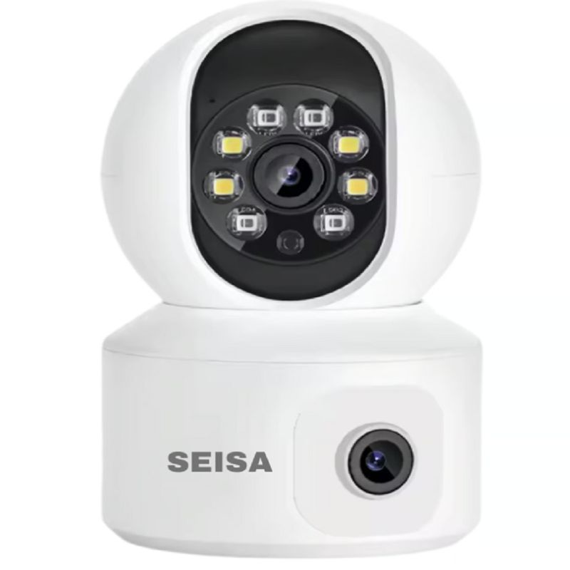 SEISA - Camara de Seguridad Doble Lente Giro360° Intercomunicador de Voz
