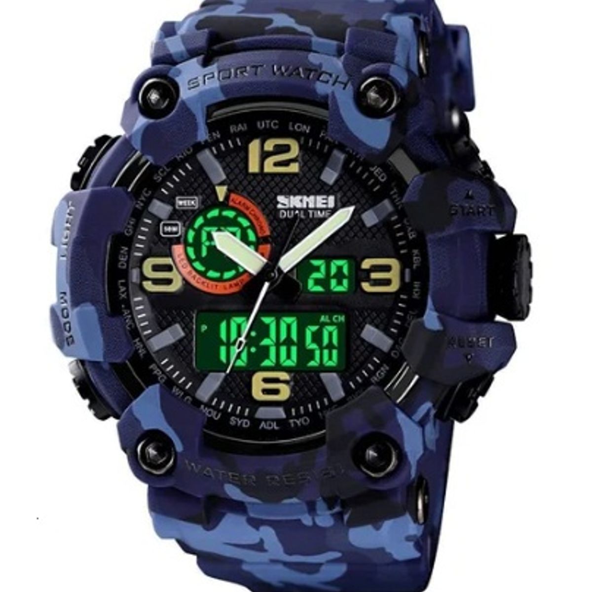 SKMEI - Reloj Hombre Skmei 1520 Sumergible Digital Alarma Cronometro