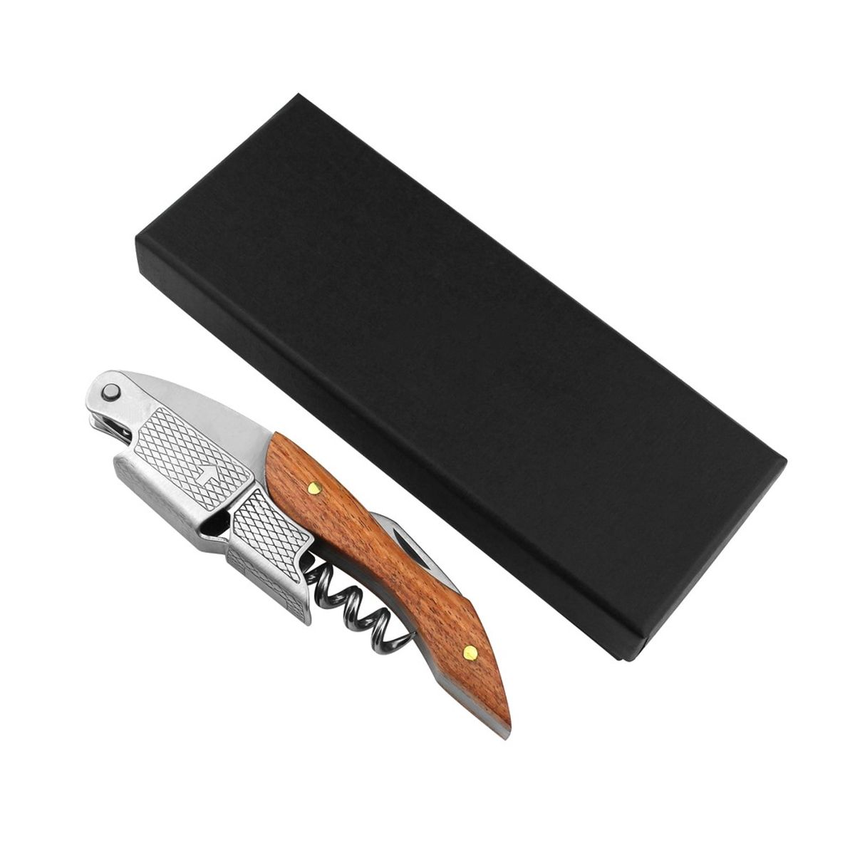 GENERICO - Sacacorchos de Vino Profesional Sommelier Madera Rosewood caja negra