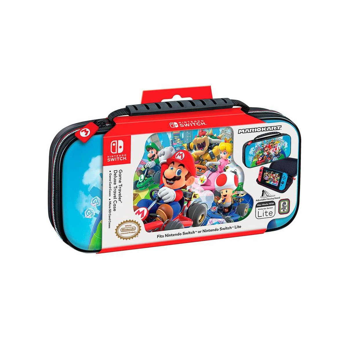 NINTENDO - Estuche Original Game Traveler Deluxe Travel Case Mario Kart Switch.