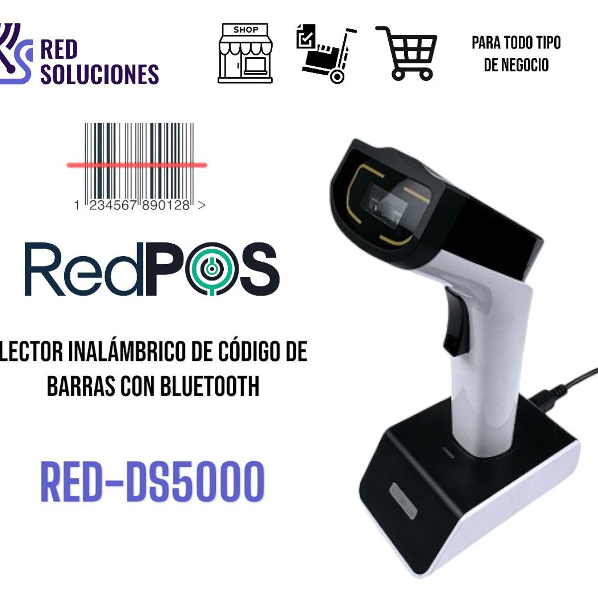REDPOS - LECTOR REDPOS RED-DS5000  IMAGER 1D INALAMBRICO BLUETOOTH