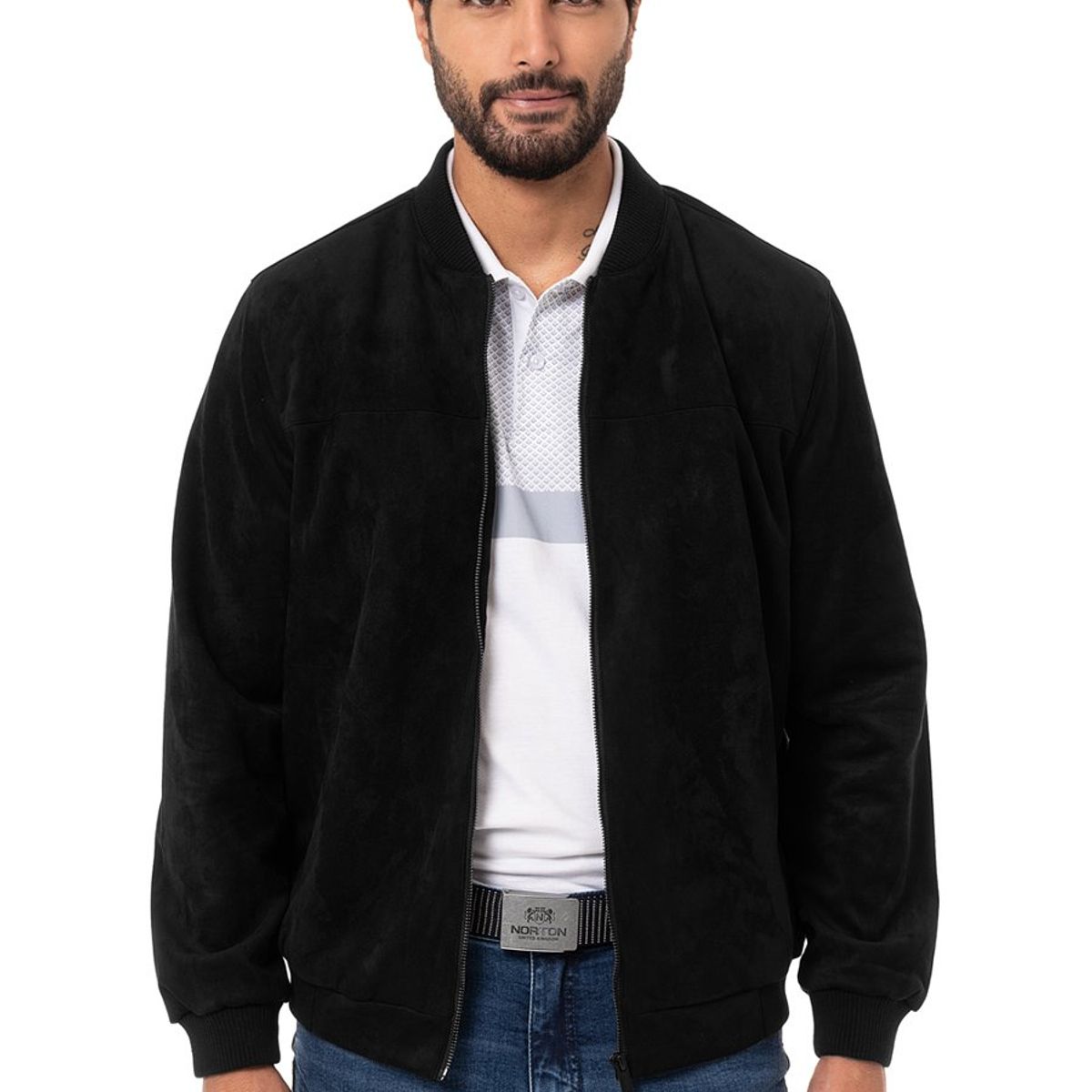 NORTON - CASACA BOMBER GAMUZA CF HOLMAN 2 BLACK