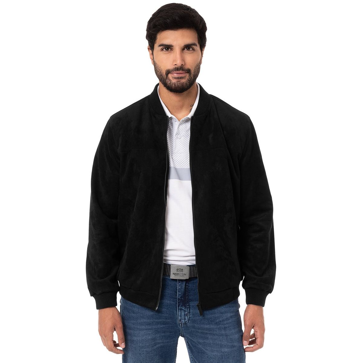 NORTON - CASACA BOMBER GAMUZA CF HOLMAN 2 BLACK