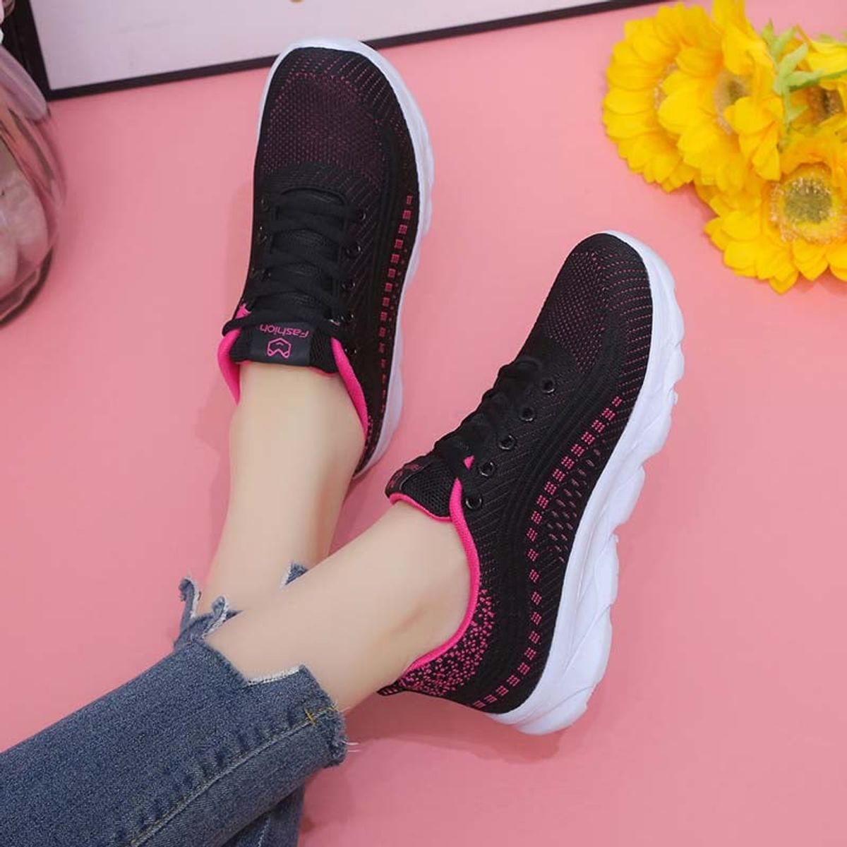 SHANDIAN - Zapatillas Running Mujer Negro