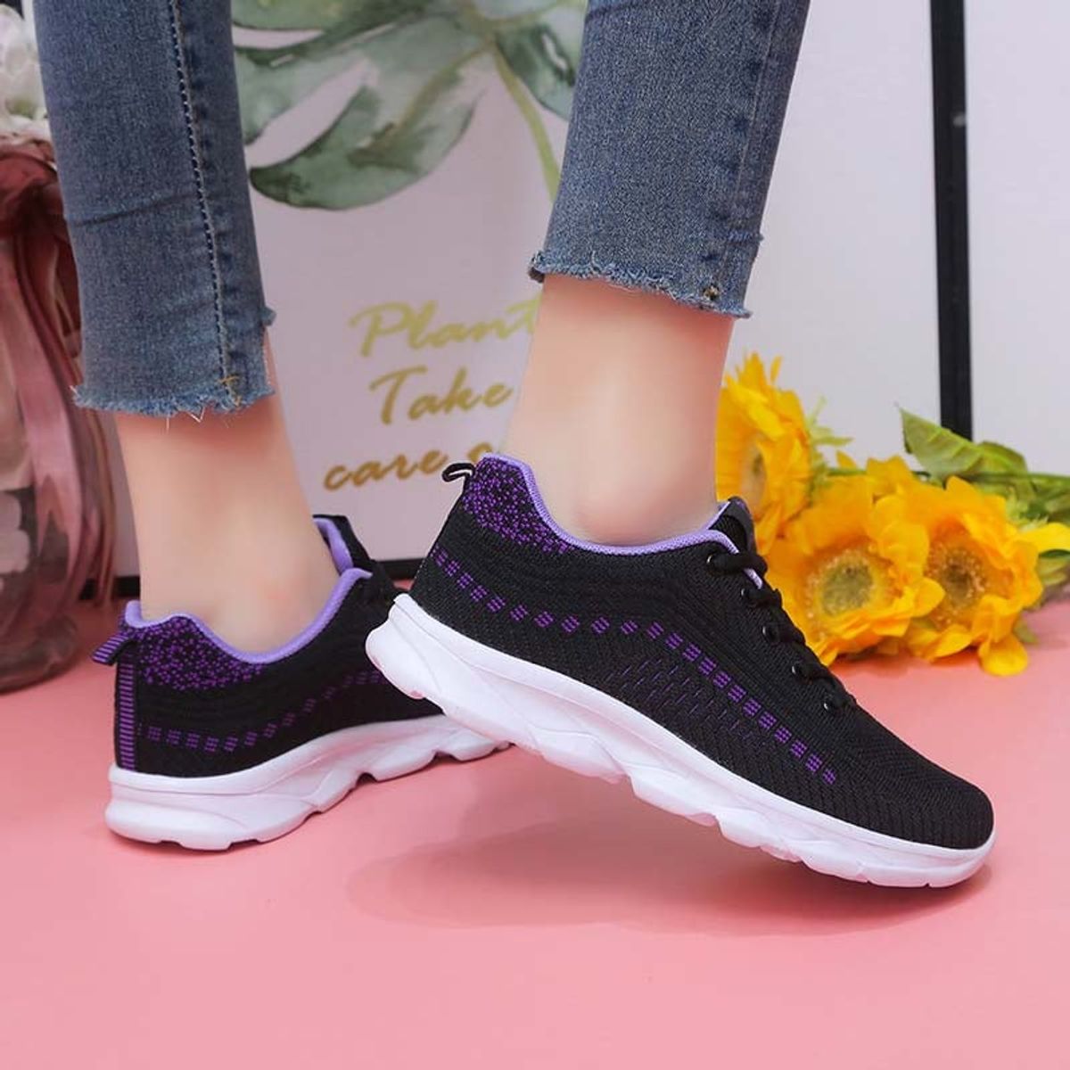 SHANDIAN - Zapatillas Running Mujer Negro